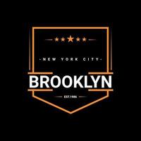 diseño de escritura de brooklyn, adecuado para serigrafía de camisetas, ropa, chaquetas y otros vector