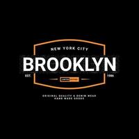 diseño de escritura de brooklyn, adecuado para serigrafía de camisetas, ropa, chaquetas y otros vector