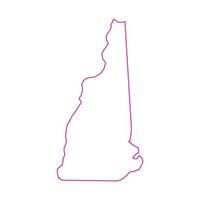 mapa ilustrado de new hampshire vector