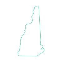 mapa ilustrado de new hampshire vector