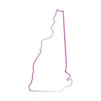 mapa ilustrado de new hampshire vector