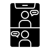 Smartphone Meeting Glyph Icon vector