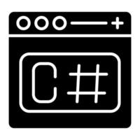 C Sharp Glyph Icon vector