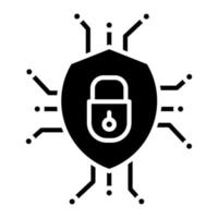 Data Security Glyph Icon vector