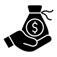 Cash Donation Glyph Icon vector