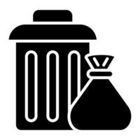 Trash Glyph Icon vector