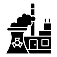 Nuclear Energy Glyph Icon vector