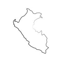 Peru map illustrated vector