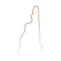 mapa ilustrado de new hampshire vector