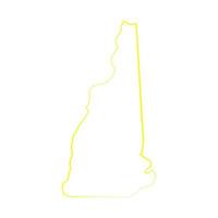 mapa ilustrado de new hampshire vector