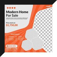 Perfect home for sale social media post vector