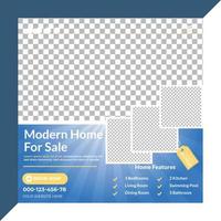 Minimal modern home for sale social media post vector