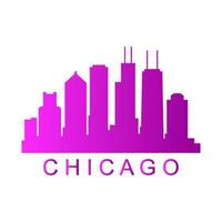 Chicago skyline illustrated vector