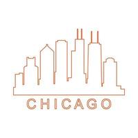 Chicago skyline illustrated vector