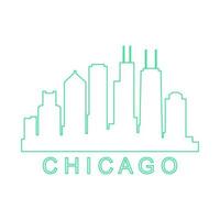 Chicago skyline illustrated vector