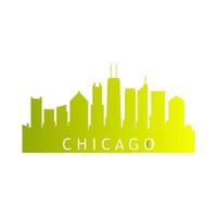 Chicago skyline illustrated vector