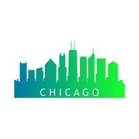 Chicago skyline illustrated vector