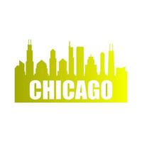 Chicago skyline illustrated vector