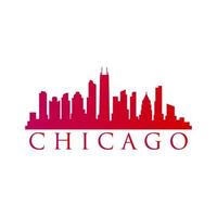 Chicago skyline illustrated vector