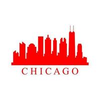 Chicago skyline illustrated vector