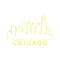 Chicago skyline illustrated vector