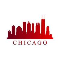 Chicago skyline illustrated vector