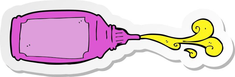 sticker of a cartoon squirting bottle