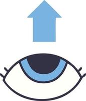 flat color retro cartoon eye looking up vector