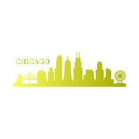 Chicago skyline illustrated vector