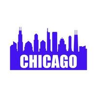 Chicago skyline illustrated vector