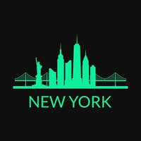 horizonte de nueva york ilustrado vector