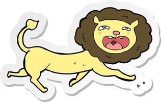 sticker of a cartoon lion vector