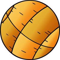 gradient cartoon doodle of a basket ball vector