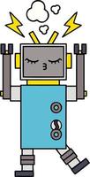 cute cartoon malfunctioning robot vector