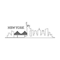 horizonte de nueva york ilustrado vector