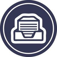 office paper stack circular icon vector