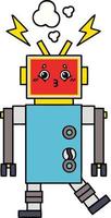 cute cartoon robot malfunction vector