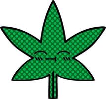 comic book style cartoon marijuana leaf vector