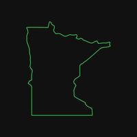 mapa de minnesota ilustrado vector