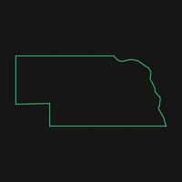 mapa ilustrado de nebraska vector