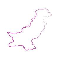 mapa ilustrado de pakistán vector