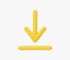 3D Realistic download button vector illustration