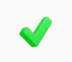 3D Realistic check mark button vector illustration