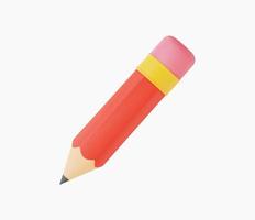 3d Realistic Pencil Icon vector illustration.