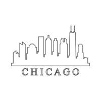 Chicago skyline illustrated vector