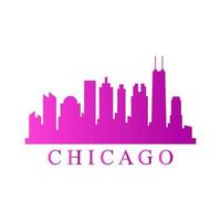 Chicago skyline illustrated vector