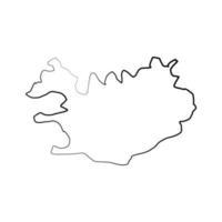 Iceland map illustrated vector