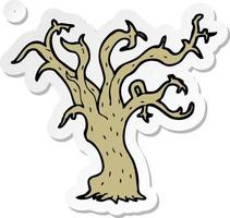 sticker of a cartoon winter tree vector