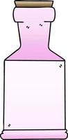 quirky gradient shaded cartoon potion bottle vector