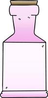 quirky gradient shaded cartoon potion bottle vector